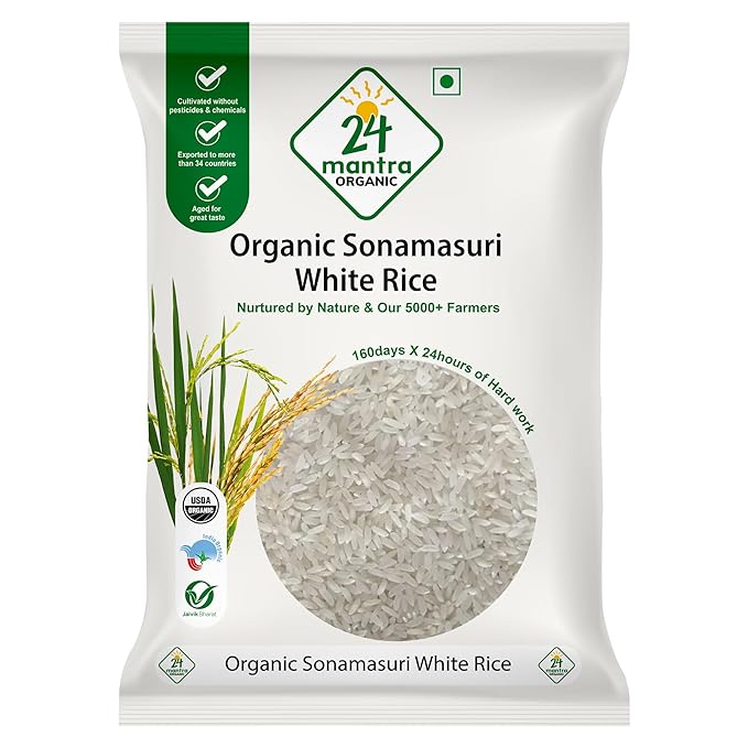 Rice | Sonamasuri White - Gluten Free – 24 Mantra – 1000gm