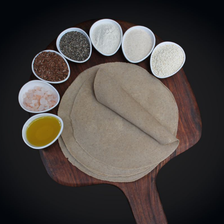 Tortilla | White Sesame Seed Roti – Wrap – 2.3 Gms Net Carbs - Vegan, Gluten Free, No Maida, Keto Friendly, Diabetic Friendly &amp;amp; No Additives – Get Sorted – Pack Of 5 (200gm)