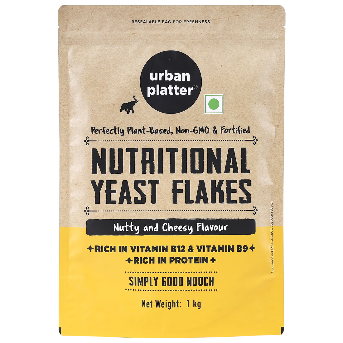 Yeast Flakes | Nutritional Yeast Flakes – Nutty And Cheesy Flavour – Perfectly Plant Based, Non GMO & Fortified – Organic – Vegan, Gluten Free, High In Vitamin B12, Vitamin B9 & High In Protein – Urban Platter – 1000gm