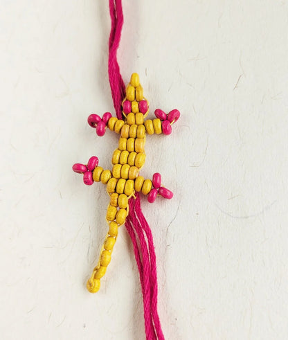 Rakhi | Yellow Chhipkali Rakhi (lizard Rakhi)– Handcrafted – Eco Friendly – Nature’s Soul - Single Piece