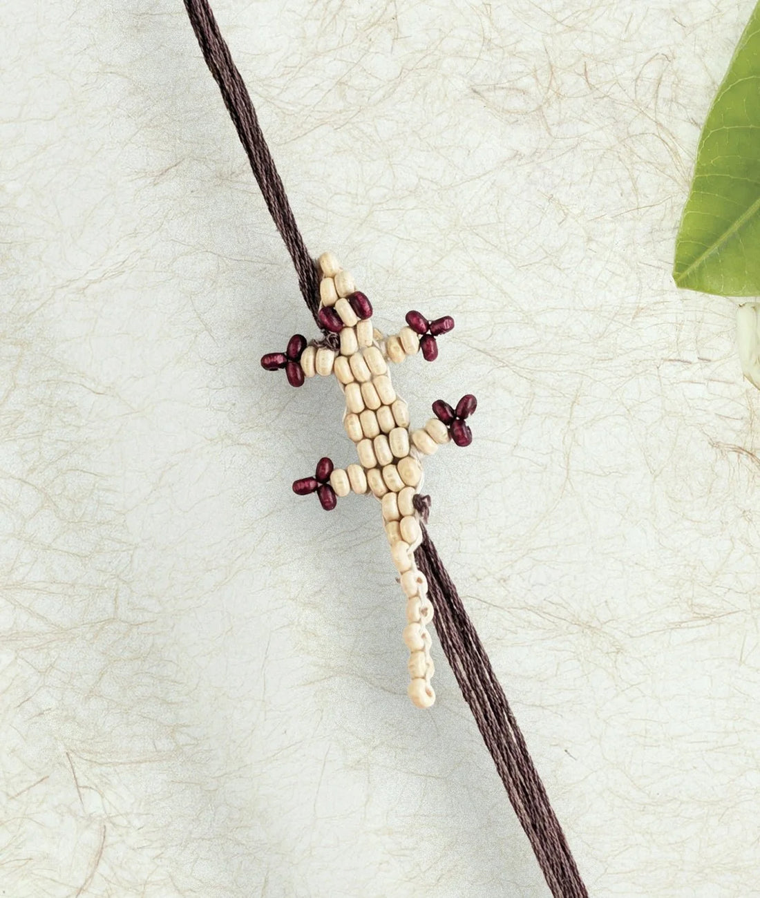 Rakhi | White Chhipkali Rakhi (lizard Rakhi)– Handcrafted – Eco Friendly – Nature’s Soul - Single Piece