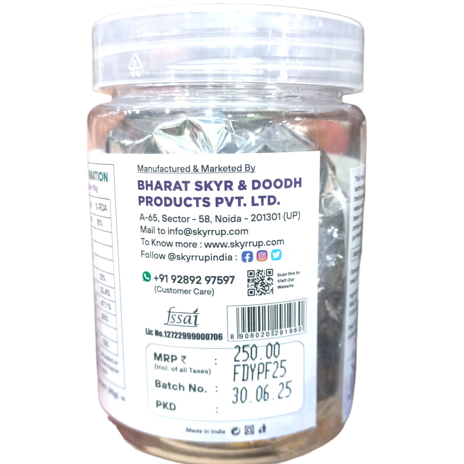 Yogurt Powder | Freeze Dried (Mixed Berries) - Made From Cow Milk - 22gm Protein Per Serve - Skyrrup - 90gm