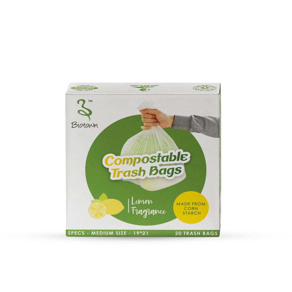 Compostable Trash Bags - Medium Size - Lemon Fragrance - Biotown - 20Bags