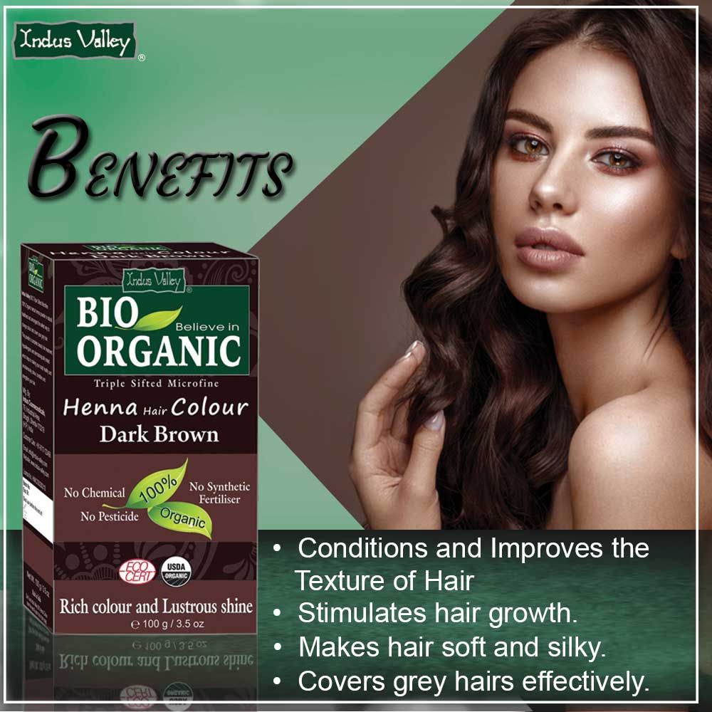 Henna Hair Color Powder – Dark Brown – Vegan – Indus Valley – 100gm –  Nature's Soul