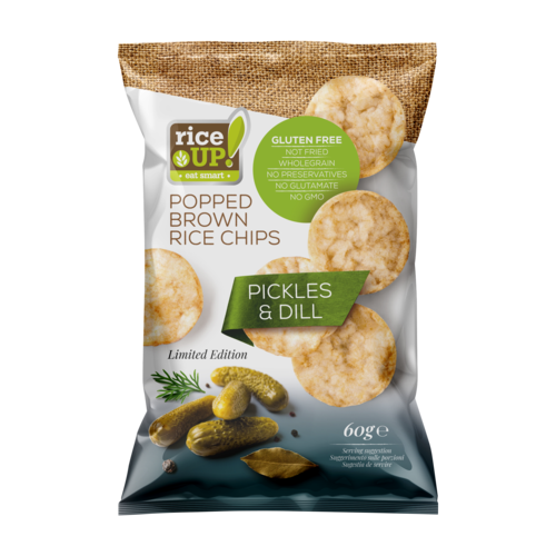 Brown Rice Chips – Pickle & Dill – Gluten Free - Riceup – 60gm
