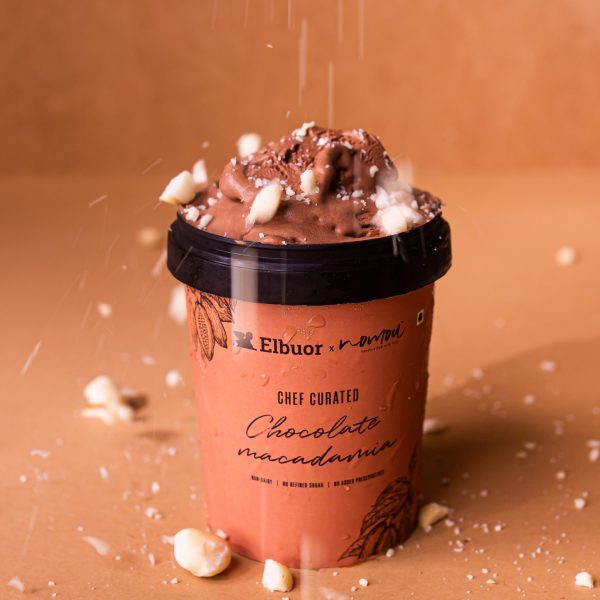 Chocolate Macadamia Ice Cream – Chef Curated – Vegan, Diabetic Friendly & Non Dairy – Nomou – 500ml (1)
