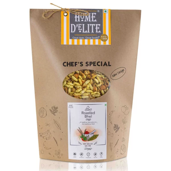 Roasted Bhel - Indian - Zero Trans Fat &High Energy - Home D’elite - 240gm