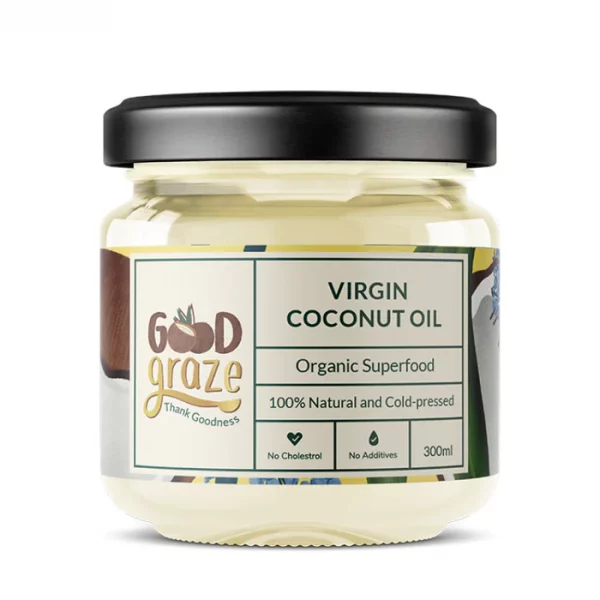 Oil Coconut (Virgin) - Organic - Vegan, Gluten Free, No Preservatives, No Cholesterol & No Additives - 300ml