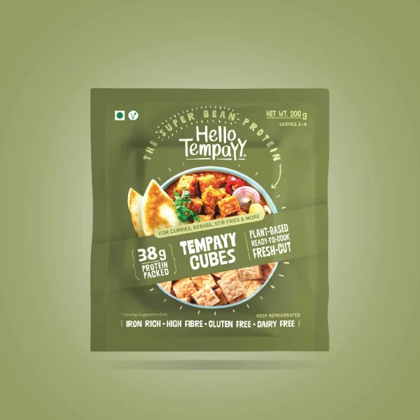 Tempeh Tempayy Cubes (For Curries, Kebabs, Stir Fries & More) – Gluten Free, High Fibre, Dairy Free & Iron Rich – Hello Temapyy – 200gm