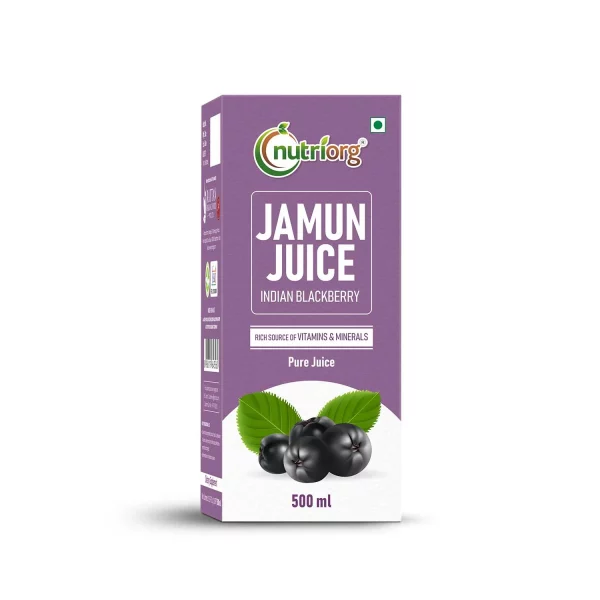 Jamun Juice (Made FOr Organic Jamun) - Indian Blackberry - Natural - Rich Source Of Vitamin & Minerals - Nutriorg - 500ml