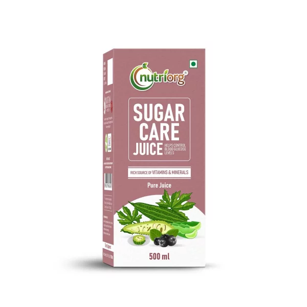 Sugar Care Juice (Helps Control Blood Glucose Levels) - Purifies Blood, Reduce High Blood Sugar Levels & Fights Skin Infections - Nutriorg - 500ml