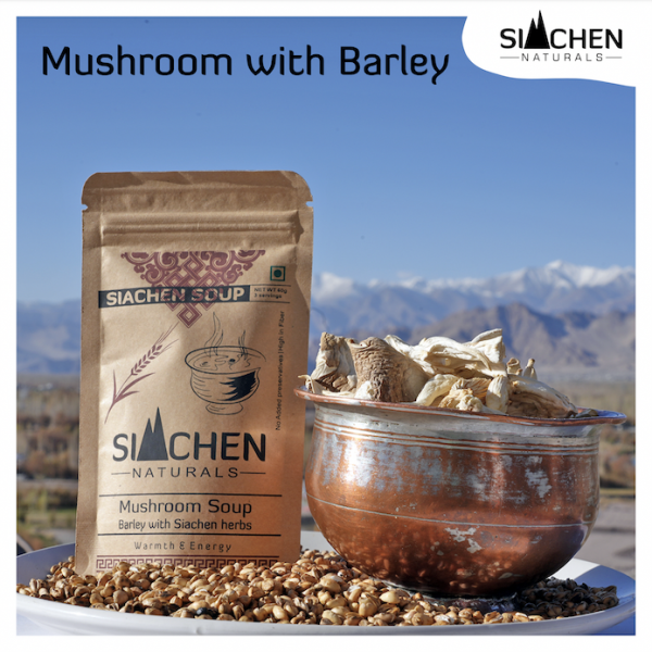 Mushroom SoupBarley (With Siachen Herbs) - No Added Preservatives, High In Fiber, Rich In Fiber, Vitamins, Minerals & Antioxidants - Siachen Naturals