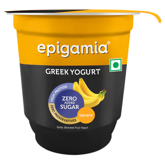 Yogurt Greek - High Protein, Low Fat, No Preservatives & No Added Sugar - Epigamia - 110gm