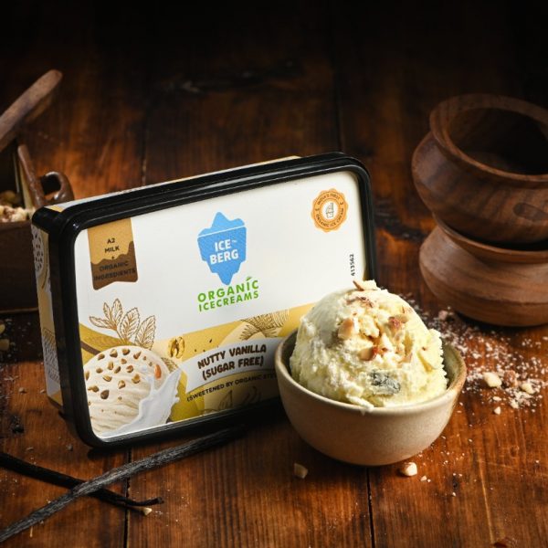 Nutty Vanilla Ice Cream Iceberg Organic Ice Cream – 400ml