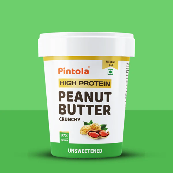 Peanut Butter  Crunchy (Unsweetened) – High Protein, No Sugar & Trans Fat  – Pintola – 1000gm – Nature's Soul