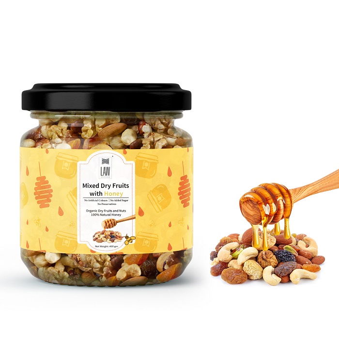 Dry Fruit  Mixed (With Honey) – Natural – No Artificial Colour, No Added  Sugar & Preservatives Free – Looms And Weaves – 400gm – Nature's Soul